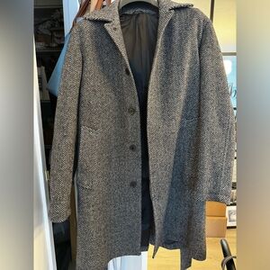 Men’s Mango Herringbone Italian Wool Coat Size S
